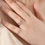 Gepersonaliseerde sierlijke 1-13 familie geboortestenen Sterling zilveren ring minimalistische sieraden Moederdag Verjaardagscadeau voor vrouwen