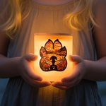 Henkilökohtainen koiran siluetti LED-kynttilävalaisin Jar, jossa on nimi ja puinen kansi Home Decor Koiran menetys muistolahja koiran ystävälle