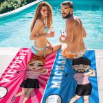 Henkilökohtainen söpö sarjakuva Golf Character Nopea kuivua ylisuuri rantapyyhe nimellä Syntymäpäivä Beach Party kesäloma lahja golfpelaajille