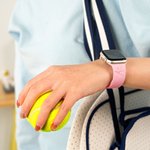 Personalized Tennis Silicone Multicolour Watch Band for Apple with Engraved Name Birthday Thanksgiving Gift for Tennis Lovers Teammate Coach