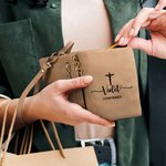 Personalized Cross Design Folded PU Leather Wristlet Wallet with Name and Card Holder Birthday Baptism Gift for Women Christians