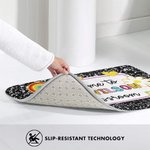 Personalised Multicolour Pencil Rainbow Welcome to Classroom Non-Slip Doormat with Text Teacher's Day Back to School Gift for Teacher