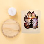 Henkilökohtainen koiran siluetti LED-kynttilävalaisin Jar, jossa on nimi ja puinen kansi Home Decor Koiran menetys muistolahja koiran ystävälle