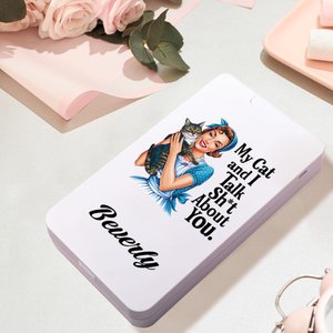 Personalized Cartoon Retro Girl Makeup Brush Set with Name and LED Mirror Travel Essentials Birthday Gift for Her