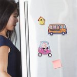 Personalized 1-4 Kids Face Photo Car Fridge Magnet Car Hanging Ornament with Text and Title Funny Home Decor Birthday Gift for Family Friends