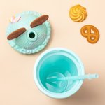 Personalised Ice Cream Biscuit Dome Lid Tumbler with Name and Straw Travel Essential Birthday Back to School Gift for Girls