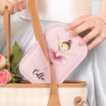 Personlig Ballerina Girl PU läder smyckeskrin med LED trefärgad justerbar sminkspegel Jubileum födelsedagspresent för balettälskare dansare