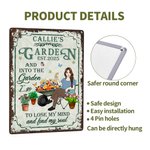 Gepersonaliseerd Retro Tuin Cartoon Karakter Metalen Bord met Naam en Datum Tuindecoratie Housewarming Verjaardagscadeau voor Mam Oma Tuinieren Liefhebbers