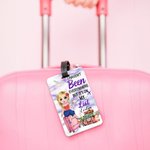 Personalized Summer Vacation Cartoon Luggage Tag with Name Travel Essentials Birthday Gift for Women Travel Lovers