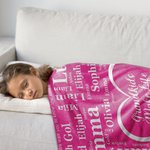 Personalised 1-16 Grandkid Names Blanket Super Soft Flannel  Grandkids Make Life Grand Grandparent Christmas Thanksgiving Day Gift for Grandparent