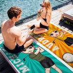 Henkilökohtainen söpö sarjakuva Golf Character Nopea kuivua ylisuuri rantapyyhe nimellä Syntymäpäivä Beach Party kesäloma lahja golfpelaajille