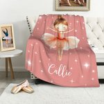 Henkilökohtainen Cartoon Ballerina Girl Stars Soft Throw Blanket nimi Home Decor Dance Team syntymäpäivälahja baletin ystäville