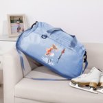 Personalized Ice Skating Girl Birth Flower Multi-compartment Waterproof Weekend Duffle Bag with Shoulder Strap and Name Back to School Gift for Her