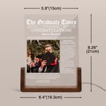 Gepersonaliseerd LED-nachtlampje met naam jaar en houten basis Keepsake kamerdecoratie afstudeergeschenk voor afgestudeerden