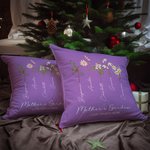 Personalized Family Watercolour Birth Flower Painting Cushion Throw Pillow Cover with 1-8 Names Mother's Day Birthday Gift for Grandma Mother