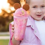 Personalised Ice Cream Biscuit Dome Lid Tumbler with Name and Straw Travel Essential Birthday Back to School Gift for Girls