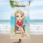 Personalizzato Girl on the Beach Asciugatura rapida ad alto assorbimento Asciugamano da spiaggia Compleanno Regalo di amicizia per amici Besties