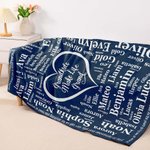 Personalised 1-16 Grandkid Names Blanket Super Soft Flannel  Grandkids Make Life Grand Grandparent Christmas Thanksgiving Day Gift for Grandparent