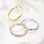 Gepersonaliseerde sierlijke 1-13 familie geboortestenen Sterling zilveren ring minimalistische sieraden Moederdag Verjaardagscadeau voor vrouwen