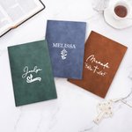 Personalized Line Cross PU Leather Notebook with Name and 200 Pages Recording Accessories Birthday Religious Baptism Gift for Christians