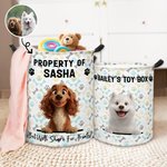 Personalised Cute Dog Name Waterproof Laundry Storage Basket with Handle Birthday Housewarming Gift for Pet Lover