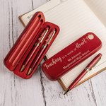 Personalized Engraved Inspiring Quote Wooden Ballpoint Pen and Case Set with Text Birthday Appreciation Back to School Gift for Teacher Colleague