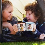 Henkilökohtainen kukka perhonen 3D sarjakuvahahmo Kannettava 12 oz emali kuppi nimi vuosipäivä syntymäpäivä lahja pojille tytöille