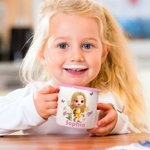 Henkilökohtainen kukka perhonen 3D sarjakuvahahmo Kannettava 12 oz emali kuppi nimi vuosipäivä syntymäpäivä lahja pojille tytöille