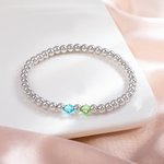 Personalizada 1-12 Familia Birthstones Elastic Beaded Pulsera Cumpleaños Día de la Madre Regalo para Mujer Mamá