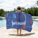 Asciugamano da spiaggia personalizzato con iniziale e nome oversize ad asciugatura rapida viaggio vacanze estive regalo per bambini e amici