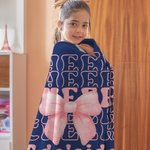 Personalized Cheer Pink Coquette Bow Soft Throw Blanket with Name Home Decor Birthday Team Gift for Cheerleaders Girls