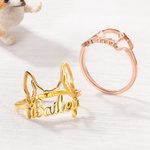Gepersonaliseerde Hondenras Oren Ring met Gegraveerde Naam Sieraden Gift voor Dog Mom Pet Lover
