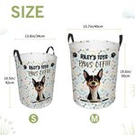 Personalised Cute Dog Name Waterproof Laundry Storage Basket with Handle Birthday Housewarming Gift for Pet Lover