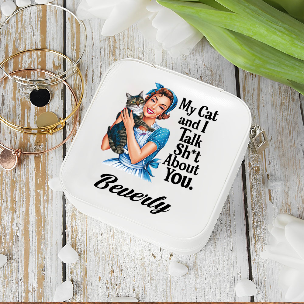 Boîte à bijoux personnalisée en cuir PU pour fille avec nom Cadeau d'anniversaire pour femme