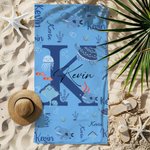 Asciugamano da spiaggia personalizzato con iniziale e nome oversize ad asciugatura rapida viaggio vacanze estive regalo per bambini e amici