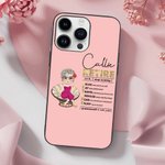 Personlig tegneserie pensjonert karakter flerfarget TPU-telefonveske for iPhone med navn bursdagspensjonering gave til kvinner