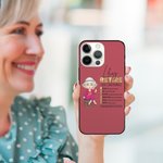 Personlig tegneserie pensjonert karakter flerfarget TPU-telefonveske for iPhone med navn bursdagspensjonering gave til kvinner