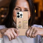 Personlig tegneserie pensjonert karakter flerfarget TPU-telefonveske for iPhone med navn bursdagspensjonering gave til kvinner