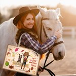 Henkilökohtainen Cowgirl hevonen elementti kestävä juutti Kangaskassi nimi suuri kapasiteetti Travel tarvikkeet syntymäpäivälahja naisille hevonen ystäville