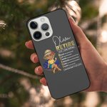 Personlig tegneserie pensjonert karakter flerfarget TPU-telefonveske for iPhone med navn bursdagspensjonering gave til kvinner