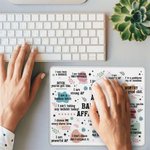 Personalised Bad Bitch Affirmations Non-Slip Mouse Pad with Name Office Supplies Humorous Birthday Gift for Friends Family Colleague