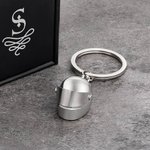 Portachiavi personalizzato a forma di casco con confezione regalo e nome inciso regalo di compleanno per la festa del papà per uomo