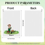 Personalizada Cartoon Gardening Character Waffle Toalla portátil con nombre Regalo de cumpleaños para la familia amigo