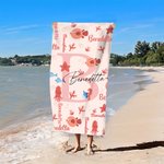 Asciugamano da spiaggia personalizzato con iniziale e nome oversize ad asciugatura rapida viaggio vacanze estive regalo per bambini e amici