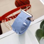 Personalised Basketball Element Silicone Watch Band for Apple with Engraved Name Birthday Game Day Gift for Basketball Lover
