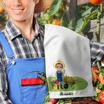 Personalizada Cartoon Gardening Character Waffle Toalla portátil con nombre Regalo de cumpleaños para la familia amigo