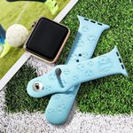 Personalized Soccer Pattern Silicone Watch Band for Apple with Engraved Name Birthday Game Day Gift for Soccer Lover