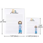 Personalized Cartoon Doctor Nurse Character Notepad with 40/80 Pages and Name Nurse Week Appreciation Gift for Medical Staff