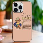 Personlig tegneserie pensjonert karakter flerfarget TPU-telefonveske for iPhone med navn bursdagspensjonering gave til kvinner