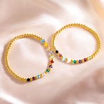 Personalizada 1-12 Familia Birthstones Elastic Beaded Pulsera Cumpleaños Día de la Madre Regalo para Mujer Mamá